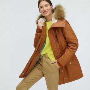J.Crew Perfect Winter Parka Camel Tan size S